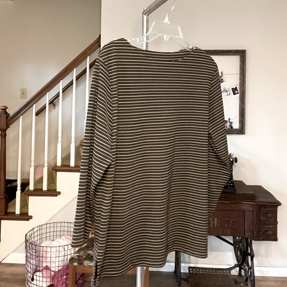 Vintage (like new) Classics by Janzen brown stripe shirt